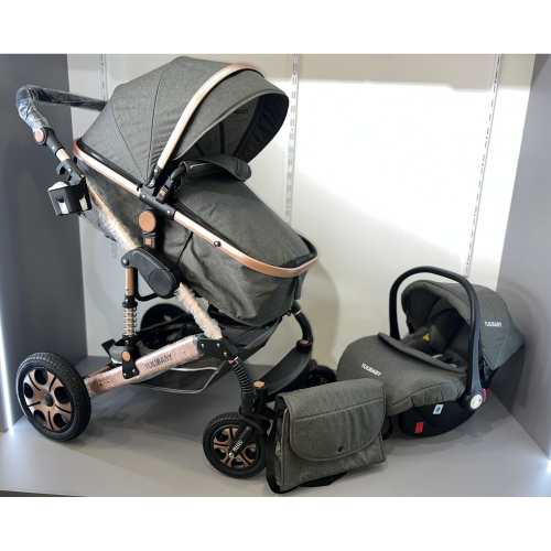 COCHE MOISES +BABY SEAT TULIBABY GRIS