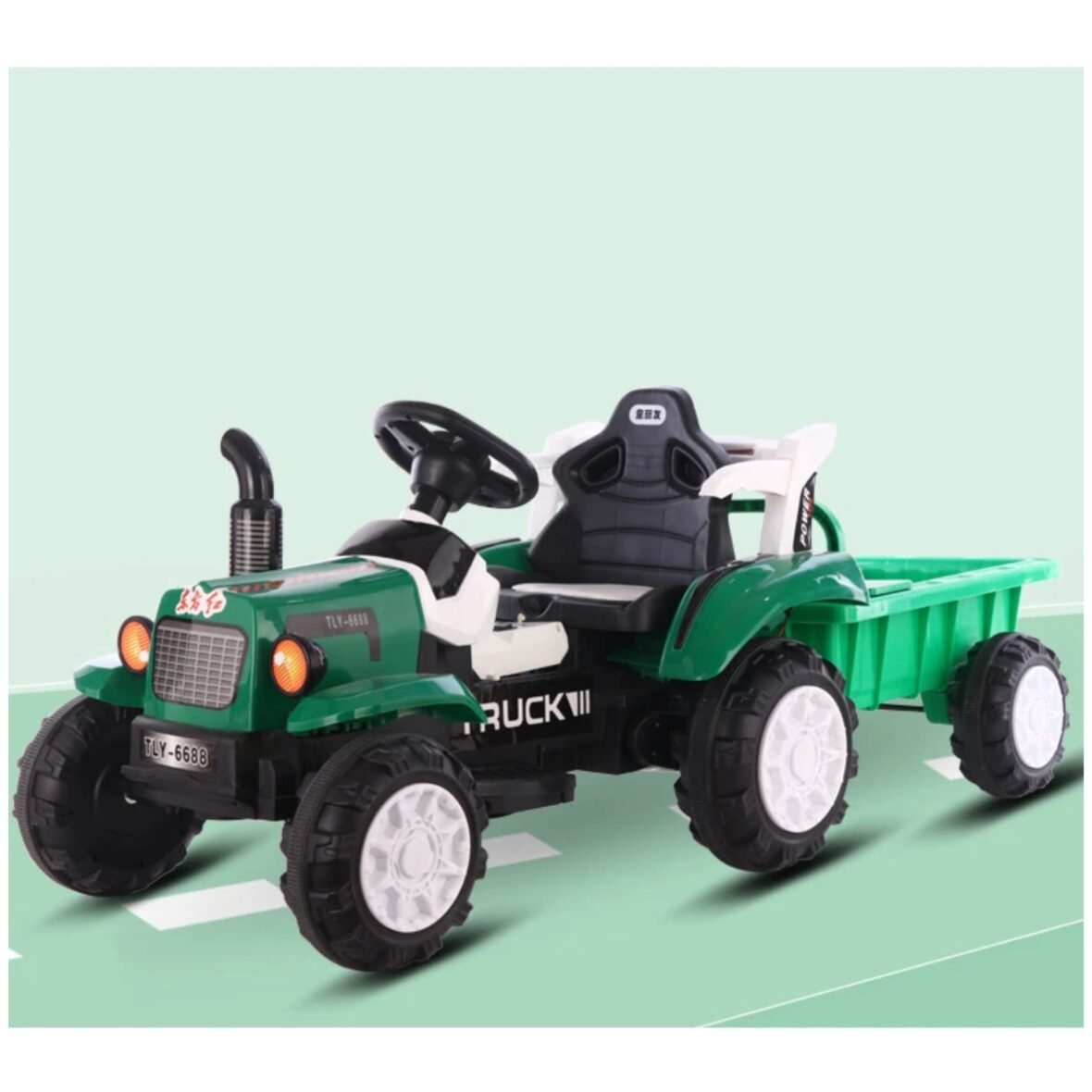 TRACTOR A BATERÍA CON CARRETA HSD66 VERDE