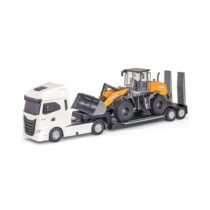 USUAL-BRINQUEDOS-IVECO-S-WAY-PLATAFORMA-PA-CARREGADEIRA-CASE-REF-404